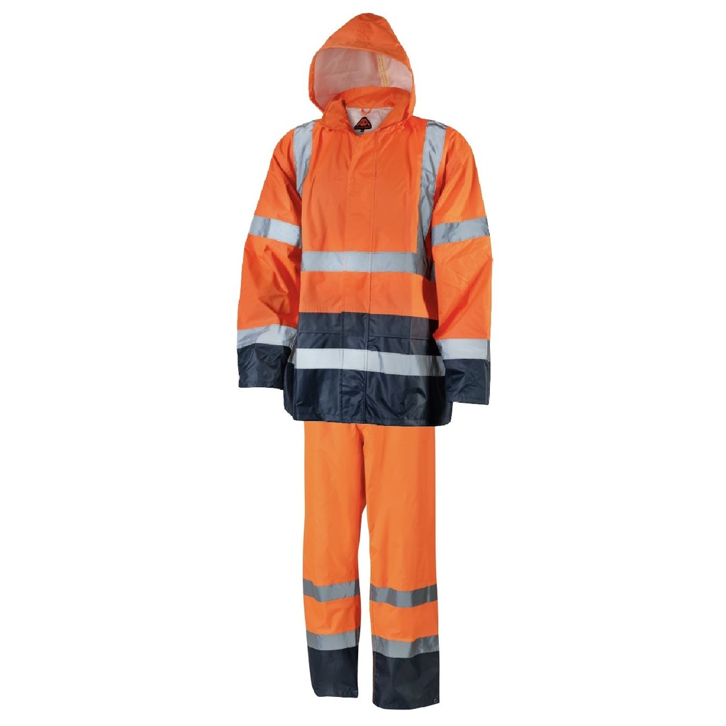 RAINSTORM HV Rain Set Orange/Navy