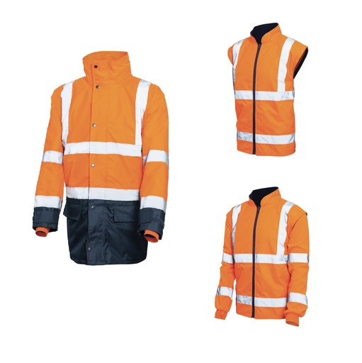 REFLECT HV 5IN1 Parka Orange/Navy